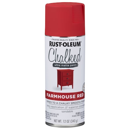 Rust-Oleum Spray Paint, Farmhouse Red, Matte, Oil, 12 oz 329193